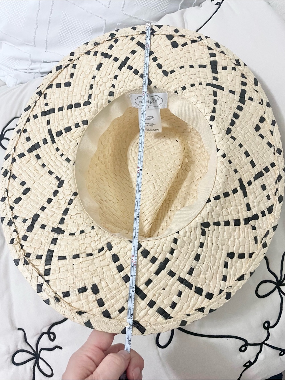 Mud Pie Cream Straw Hat with Black Accents - Picture 4 of 4